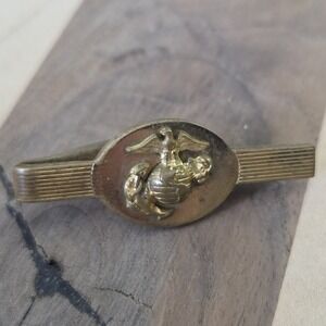 Authentic USMC Marine Corps Vintage Tie Bar Clip eagle Military Brass New Open